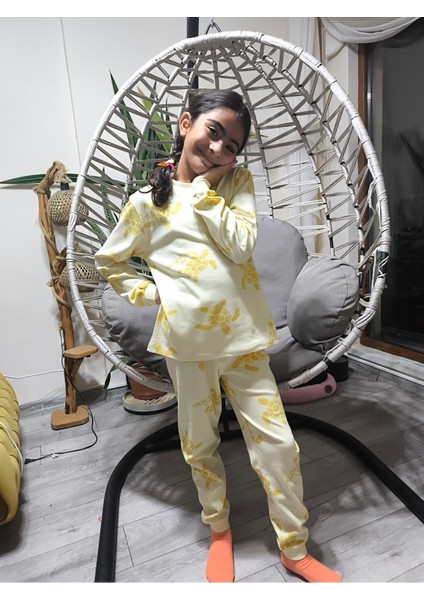 Kız-Erkek Bebek- Çocuk Pijama Takımı %100 Pamuk Uzun Kollu Yuvarlak Yaka Mevsimlik