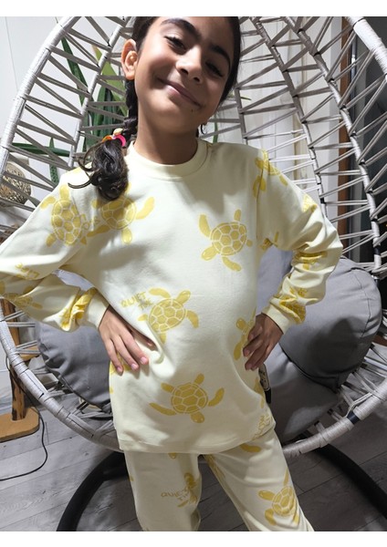 Kız-Erkek Bebek- Çocuk Pijama Takımı %100 Pamuk Uzun Kollu Yuvarlak Yaka Mevsimlik