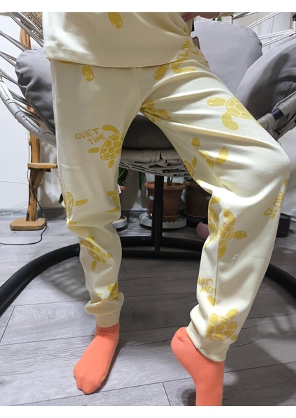 Kız-Erkek Bebek- Çocuk Pijama Takımı %100 Pamuk Uzun Kollu Yuvarlak Yaka Mevsimlik