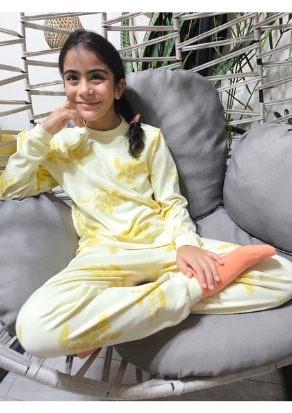 Kız-Erkek Bebek- Çocuk Pijama Takımı %100 Pamuk Uzun Kollu Yuvarlak Yaka Mevsimlik