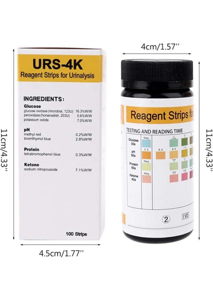 Vansful 2x In Vitro Idrar Testi 4 Test Öğesi: Glikoz, Ph, Protein, Keton Gövdesi Idrar Örneği Test Şeridi Test Kağıdı (Yurt Dışından) fiyatları