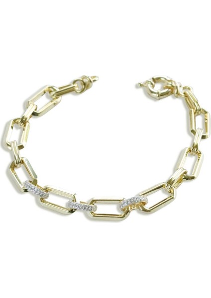 Trend Taşlı Hallow Gold Gümüş Bileklik indirimleri