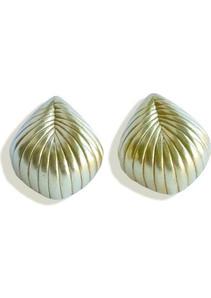 Damla Çizgili Gold Bombeli Gümüş Küpe fırsatları