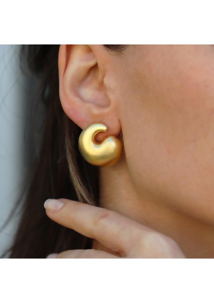 Yan Bottega Gold Bombeli Gümüş Küpe modelleri