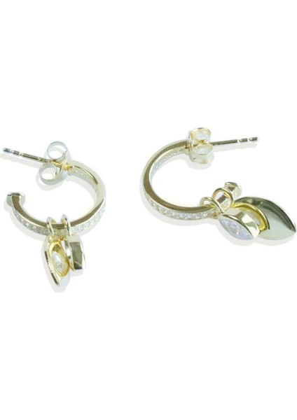 Mekik Taşlı Gold Gümüş Küpe fırsatları