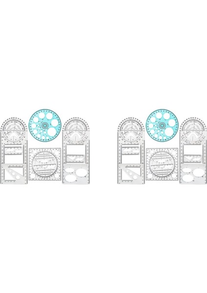 8 Pcs Çok Fonksiyonlu Geometrik Cetvel Çizim Araçları Plastik Cetvel Set Matematik Ölçüm Çember Çizim Yöneticileri (Yurt Dışından)