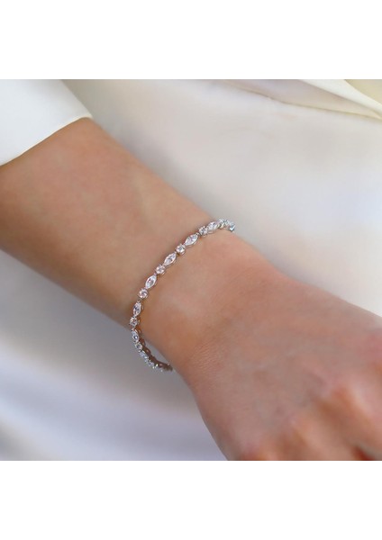 Mekik Zirkon Taşlı Gümüş Bileklik modelleri