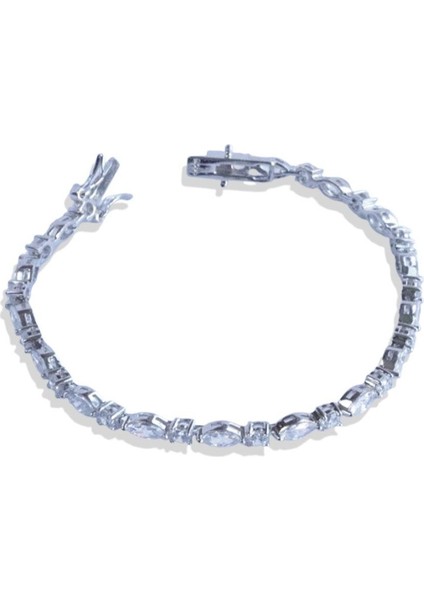 Mekik Zirkon Taşlı Gümüş Bileklik indirimleri