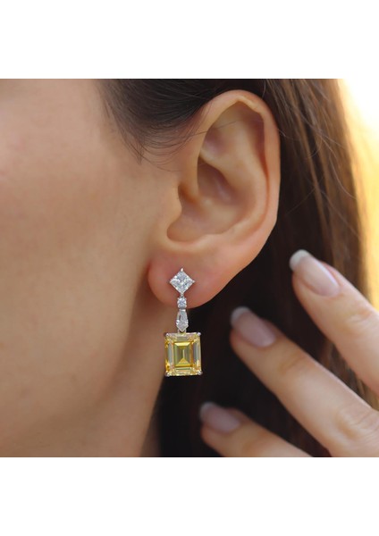 Emerald Sitrin Gümüş Küpe modelleri