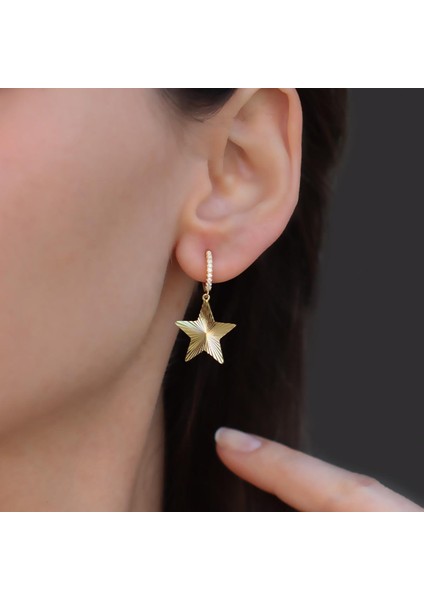 Yıldız Göçmen Gold Gümüş Küpe