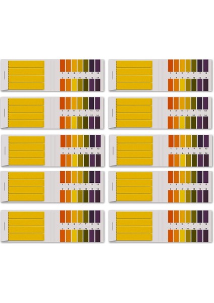 10 Paket Ph 1-14 Test Göstergesi 800 Turnusol Kağıt Ölçeği Test Limon Suyu Süt Sıvı Deterjanı Kiti (Yurt Dışından)