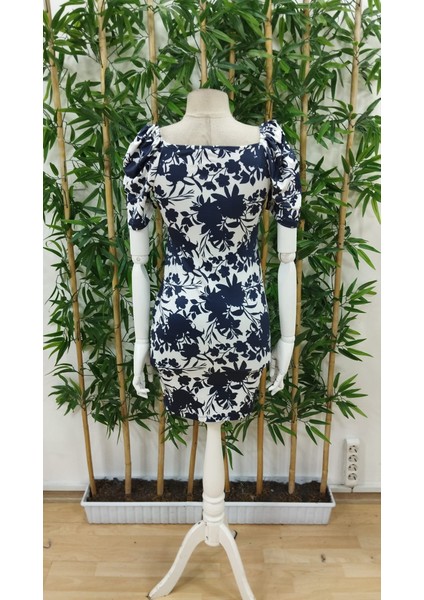 Kadın Kısa Kollu Kruvaze Yakalı Çiçek Baskılı Süprem Elbise indirimleri