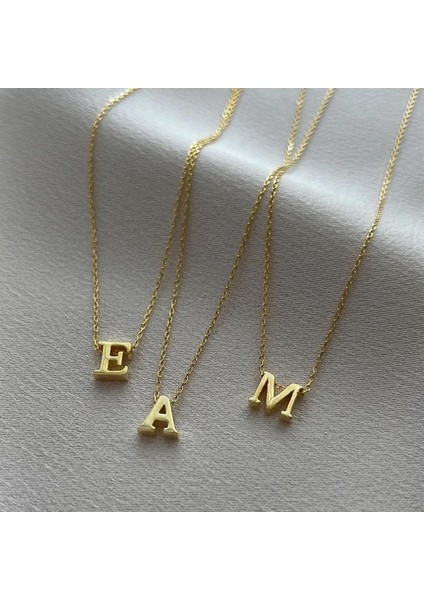 Mini Harf Gümüş Kolye