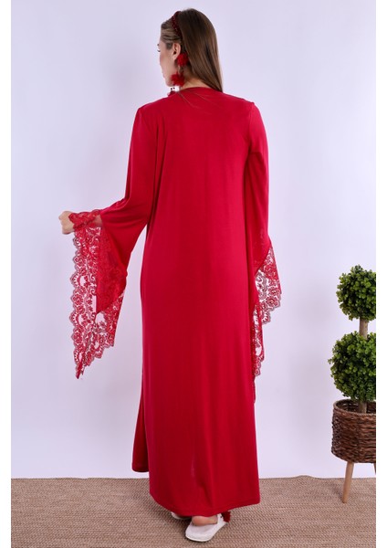 Vişne Sabahlıklı Hamile Lohusa Gecelik Takım modelleri