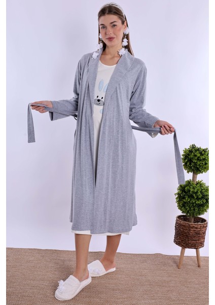 Mavi Sabahlıklı Hamile Lohusa Gecelik Takım modelleri