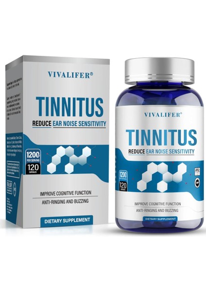 Tinnitus Relief For Ringing Ears, 120 Capsules With Vitamin C & B Complex, Supports Ear Health