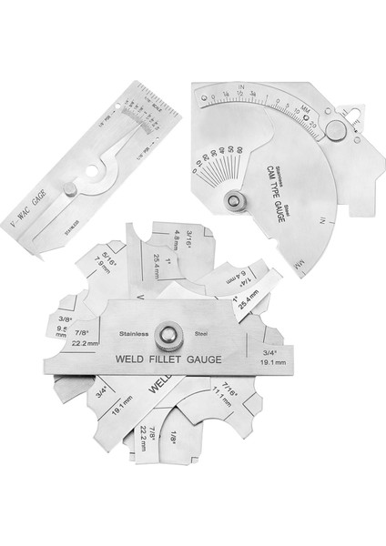 Gösterge Kiti 7 Parça Fileto Kaynak Gösterge Gage Seti, Tek Kaynak Gösterge ve Paslanmaz Çelik Köprü Kam Göstergesi Kitini Içeriyor (Yurt Dışından)