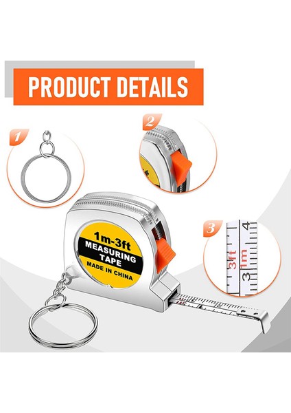 100 Pcs Anahtar Knolu Bant Memperi Teyp Ölçüsü Fonksiyonel Cep Bant Memperi Yetişkin Çocuklar Için Geri Çekilebilir (Yurt Dışından) indirimleri