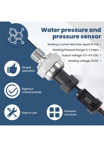 Basınç Dönüştürücü Sensörü 5V 0-1.2mpa Gaz Su Havası Için Yağ Yakıt (Yurt Dışından) fırsatları