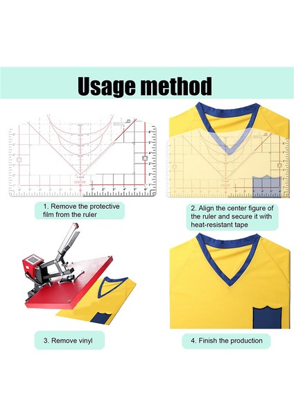 Vinil Hizalama Için Tshirt Cetveli Kılavuzu, Tişört Cetveli To Merkez Tasarım Tshirt Ölçüm Aracı Isı Bantlı (Yurt Dışından) indirimleri