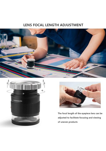2pcs Loupe Büyüteç 30X Büyüteç Aydınlatılmış Ayarlanabilir Odak Uzunluğu Masaüstü Büyüteç 6 Işık (Yurt Dışından) modelleri