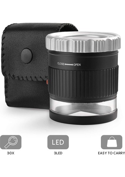 2pcs Loupe Büyüteç 30X Büyüteç Aydınlatılmış Ayarlanabilir Odak Uzunluğu Masaüstü Büyüteç 6 Işık (Yurt Dışından) fırsatları