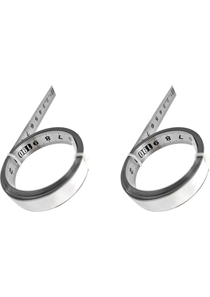 2x Paslanmaz Çelik Yapıştırıcı Ölçekli Hassas Ağaç Işleme Kılavuzu Tutkallı Kendinden Yapışkan Bant Memperi Hükümdarı, C-100CM (Yurt Dışından)