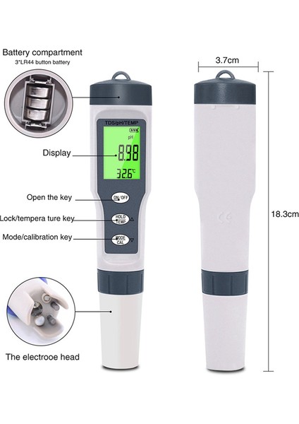 Üç-Bir-One Ph Ölçüm Kalemi Ölçer Asıdıdlik Ölçer Tds Su Kalitesi Test Kalemi Ph Test Cihazı (Yurt Dışından) fırsatları