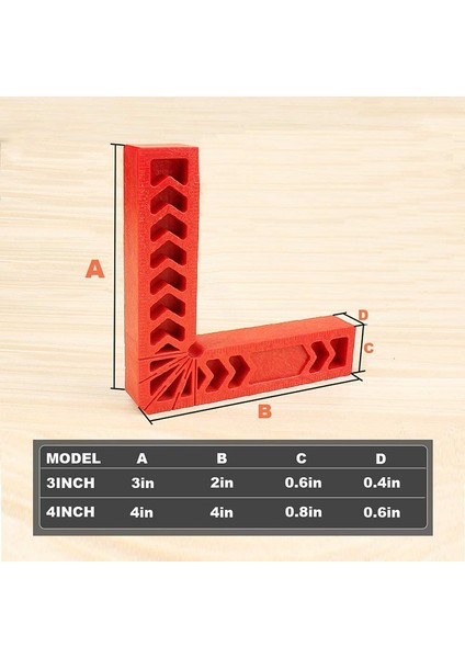 8 Adet Ahşap Işleme Için Kareler, 90 Derece Köşe Sağ Açılı Kelepçeler Marangoz Köşe Kelepçeleme Kare Alet (Yurt Dışından) fiyatları