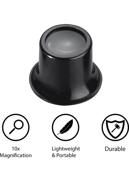 10PCS 10X Kuyumcu Loupe, Jeweler&#39;ın Loupe Büyüteç Monokle, Elmaslar, Paralar (Yurt Dışından) fiyatları