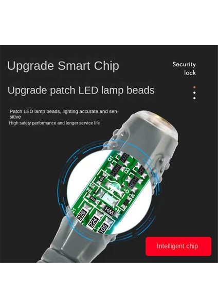 Elektrikçi Özel Elektrik Kalemi Tel Kırılmasını Tespit Etmek, Renk Işığı, Çok Fonksiyonlu Akıllı Indüksiyon Testi Düz (Yurt Dışından)