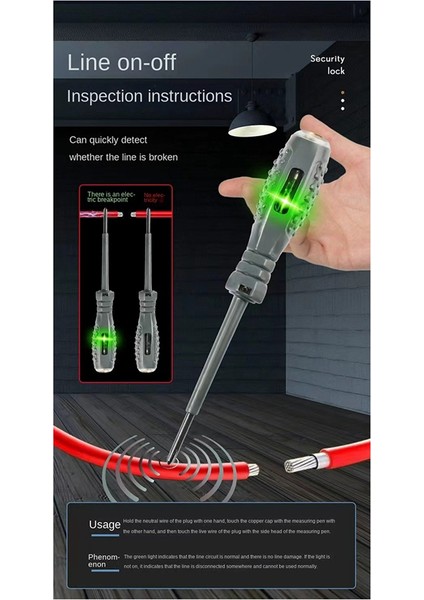 Elektrikçi Özel Elektrik Kalemi Tel Kırılmasını Tespit Etmek, Renk Işığı, Çok Fonksiyonlu Akıllı Indüksiyon Testi Düz (Yurt Dışından) fırsatları