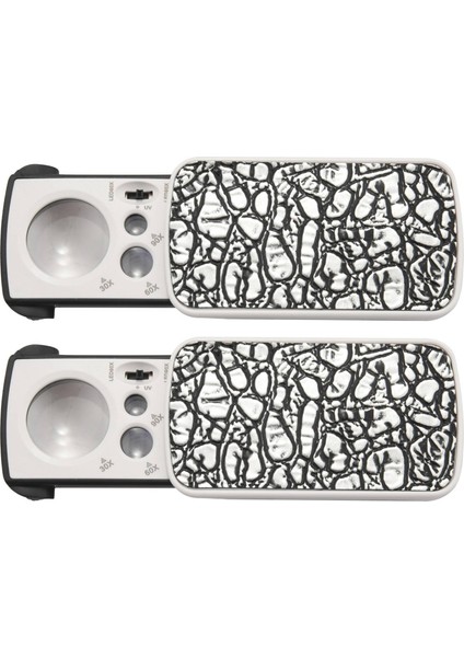 2x Taşınabilir Mini Çok Fonksiyonlu 30X 60X 90X Cep Büyüteç LED Uv Işık Gözleri Cam Büyüteç Lens Lens (Yurt Dışından)
