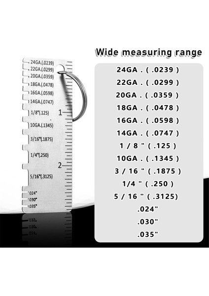 Shingle Gauge Kaynak Araçları Tel/metal Sac Kalınlık Gösterge Paslanmaz Çelik Metal Kalınlık Gösterge Boyutu Muayene Aracı (Yurt Dışından) fiyatları