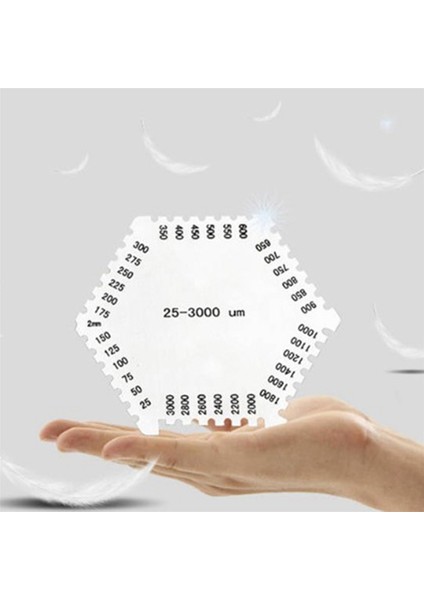 2x Yüksek Hassasiyetli Paslanmaz Çelik Altıgen Islak Film Alet Paslanmaz Çelik Islak Diyafram Kalınlık Göstergesi (Yurt Dışından) indirimleri