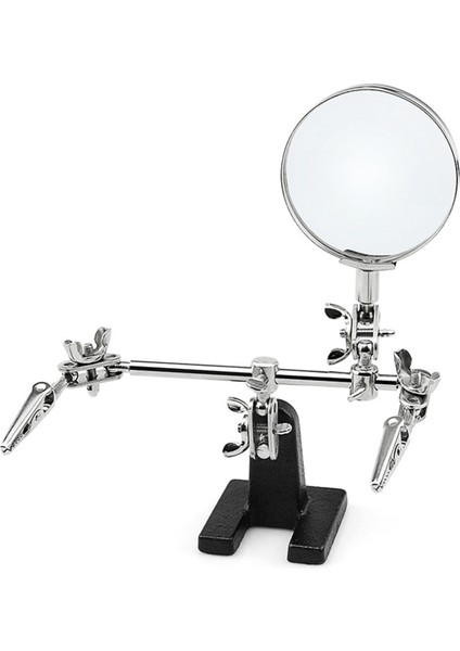 LED Işık 5x Lens Yardımcı Klipli Loupe Masaüstü Büyüteç Üçüncü El Lehimleme Onarım Aracı ile Kaynak Büyütme Camı (Yurt Dışından) modelleri