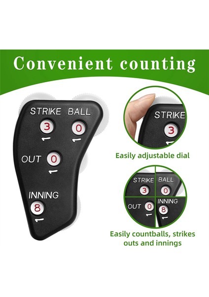 4 Tekerlek Beyzbol Hakem Clicker-Suppire Göstergesi Gear-Pratik Beyzbol Sayacı Skorer Kayıt Outs Için (Yurt Dışından) fırsatları