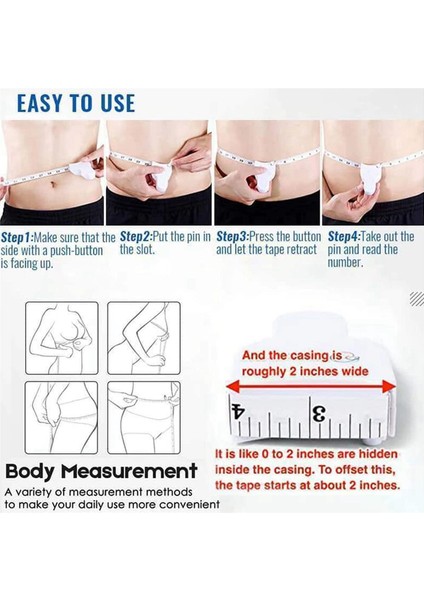 4pcs Otomatik Teleskopik Bant Memperi, Vücut Medelesi Bant 60 Inç, Kendi Kendine Sıkıcı Gövde Ölçüm Cetveli (Yurt Dışından) indirimleri
