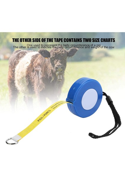 2x Hayvan Bantlı Çiftlik Ekipmanları Için Taşınabilir Geri Çekilebilir Ölçüm Bandı Sığır Domuz Vücut Ağırlık Bel Ölçümü (Yurt Dışından) fırsatları