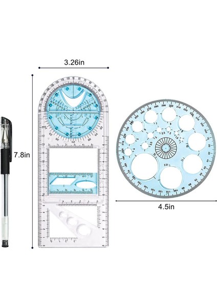 6 Pcs Çok Fonksiyonlu Geometrik Cetvel Plastik Çember Çizim Aracı Çizim Şablonları Açık Grafik Tasarım Araçları (Yurt Dışından) fırsatları