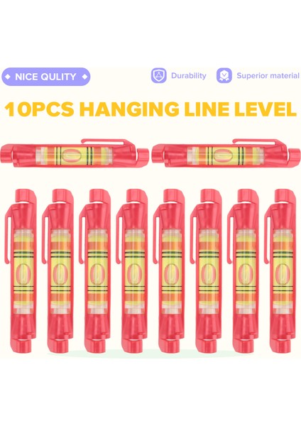 10 Adet Asılı Satır Seviyesi Ipi Satır Seviyesi, Bina Işlemleri Için Asılı Ruh Seviyesi Kabarcıklar Ekipman Ölçüm Aracı (Yurt Dışından) fırsatları