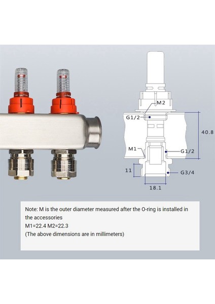 5x Paslanmaz Çelik Manifoldu Zemin Isıtma Su Ayırıcı Aksesuarları Için Akış Ölçerini Yerine Aktarmak Için (Yurt Dışından) modelleri
