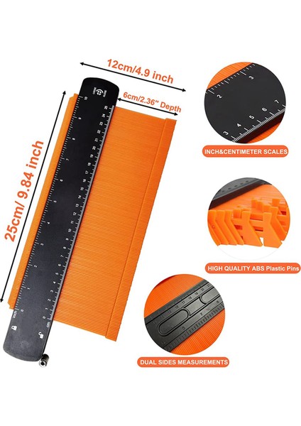 2x 10 Inç Süper Gösterge Şekli ve Anahat Aracı, Kilitli Kontur Gösterge Profil Aracı, Ölçüm Araçları Şekil Çoğaltıcı (Yurt Dışından) fırsatları