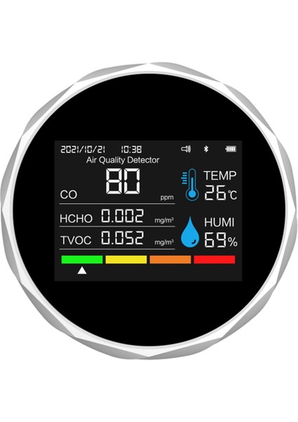 Kablosuz Hava Kalitesi Dedektörü 5 In 1 Tvoc Co Hcho Sıcaklık Nem Dedektörü Ev Masası Hava Kalitesi Monitör, Beyaz (Yurt Dışından) indirimleri