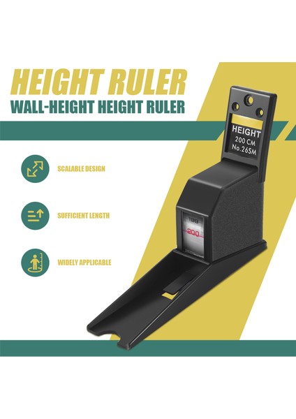 200CM Stadiyometre Siyah Duvara Monte Yükseklik Metre Büyüme Cetvel cm Metrik Bant Önlemleri (Yurt Dışından) fırsatları