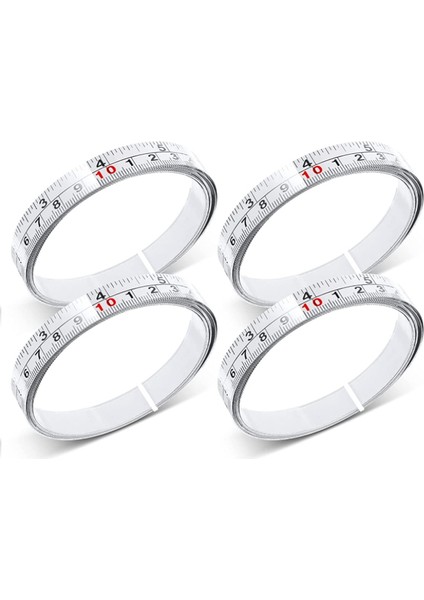 4pcs Paslanmaz Çelik Yapıştırıcı Ölçeği Hassas Ağaç Işleme Kılavuzu Rail Kendinden Yapışkan Bant Memperi Metal Cetvel Tutkallı (Yurt Dışından)