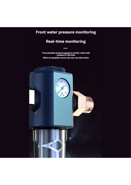 Basınç Göstergesi ile Temizleme Ön Filtresi 360 ° Yüksek Basınçlı Geri Yıkama Filtrasyon Sistemi Yeniden Kullanılabilir Tüm Ev Filtresi C (Yurt Dışından) modelleri