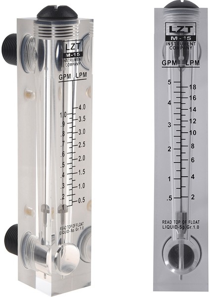 2 Pcs Panel Tip Akış Ölçer: 1 Pcs 0.5-5 Gpm 2-18 Lpm Su Akış Paneli Montaj Tipi ve 1 Pcs Siyah Ayarlanabilir Düğme 0.1-1 Gpm Lzm-15 (Yurt Dışından)