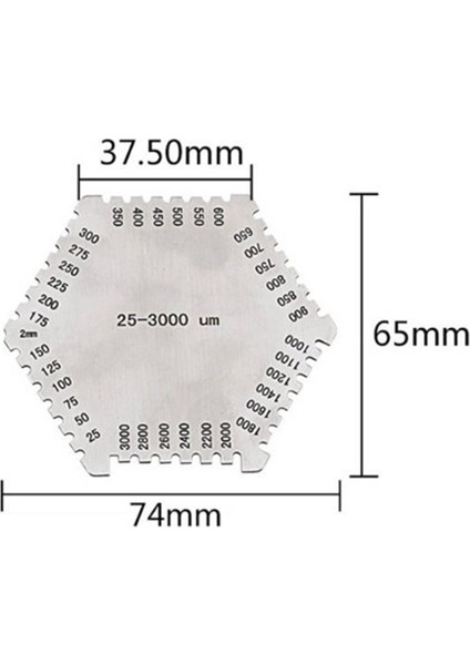 3x Yüksek Hassasiyetli Paslanmaz Çelik Altıgen Islak Film Alet Paslanmaz Çelik Islak Diyafram Kalınlık Göstergesi (Yurt Dışından) modelleri