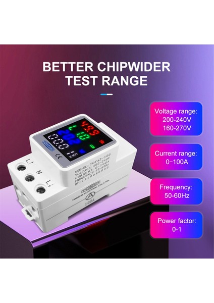Tomzn 4ın1 Ac 200-240V 100A Voltaj Akım Kwh Elektrik Enerji Monitör Ölçer Volt Amp Voltmetre Ammetre Wattmetre Dın Ray (Yurt Dışından) modelleri